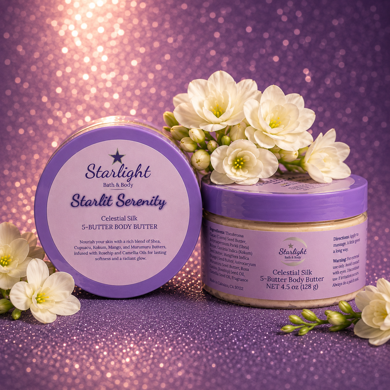 4.5 oz Starlit Serenity - Celestial Silk 5 Butter Body Butter