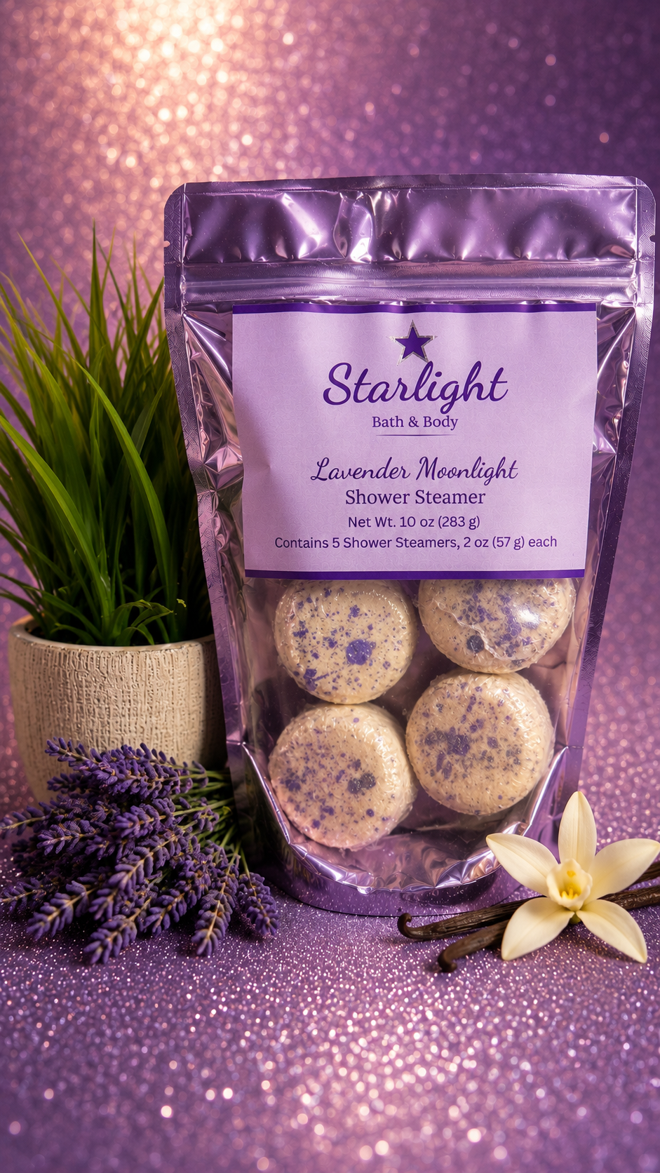 10 oz Lavender Moonlight Shower Steamers (5 Pieces)
