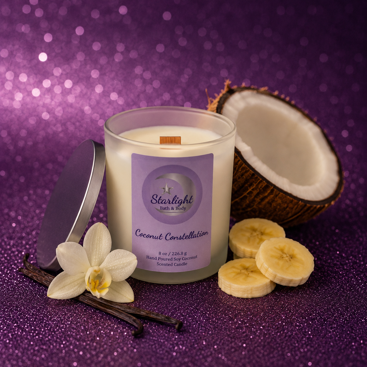 8 oz Coconut Constellation Candle